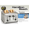 Hamilton Beach Stainless Steel Black/Silver 4 slot Toaster 7.68 in. H X 11.1 in. W X 11 in. D 24794
